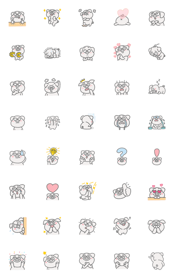 [LINE絵文字]Cute and simple baby pig donyの画像一覧