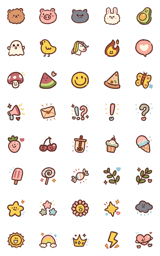 [LINE絵文字]Cute Pastel Fantasy Emojiの画像一覧