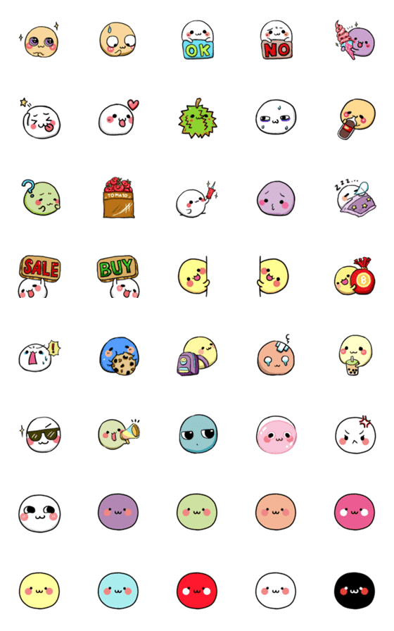 [LINE絵文字]mochi mochi mascotの画像一覧