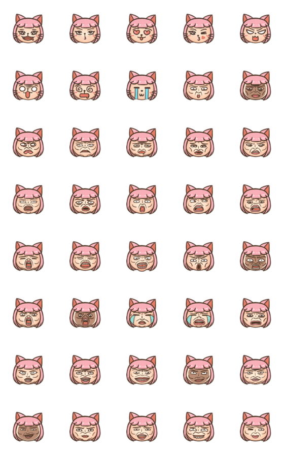 [LINE絵文字]Facial Expressions of Milaの画像一覧