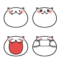 [LINE絵文字] ねこロン(白)の画像