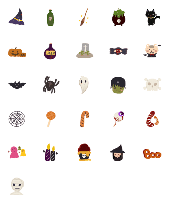 [LINE絵文字]Fongfu Cat : Halloweenの画像一覧