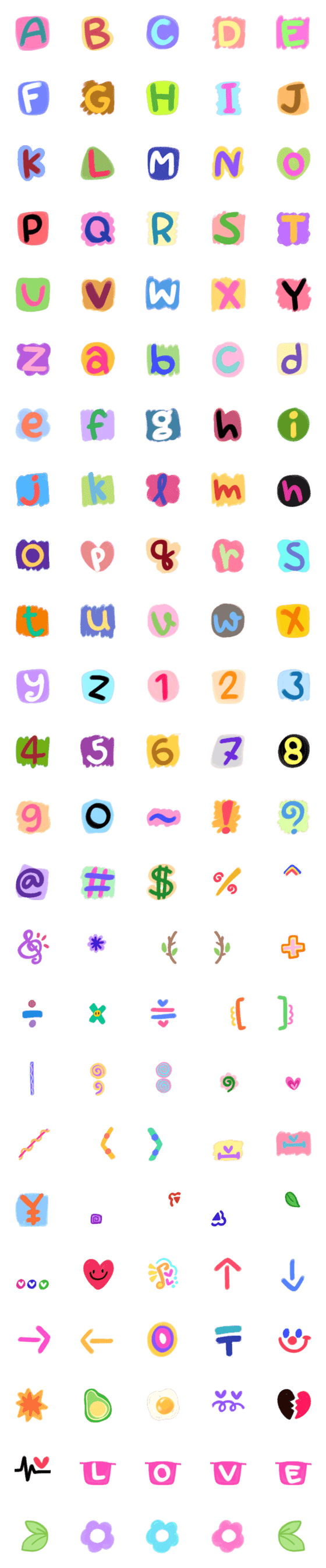 [LINE絵文字]Alphabet adorable colorful funny 2の画像一覧