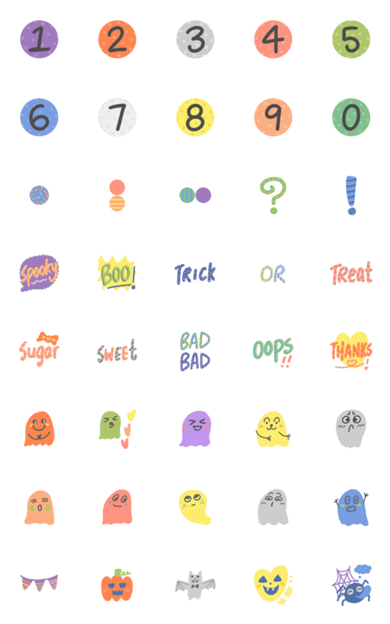 [LINE絵文字]Everyday Emojis: Halloween Colorsの画像一覧