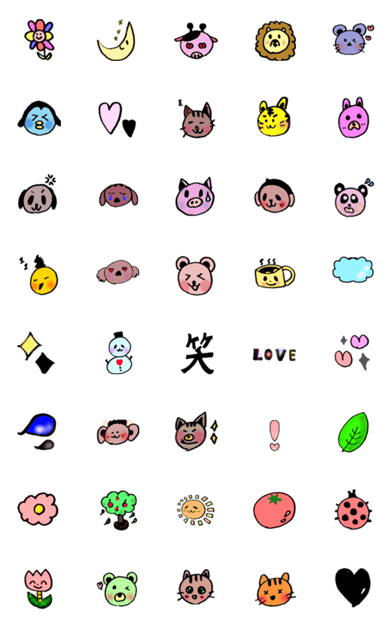 [LINE絵文字]ゆるかわ動物絵文字の画像一覧