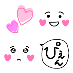 [LINE絵文字] ♡'sチークちゃん DE 絵文字の画像