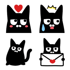 [LINE絵文字] 黒猫クロちゃんの毎日使える絵文字✨大和猫の画像