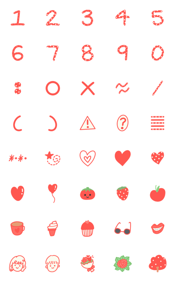 [LINE絵文字]Red Loversの画像一覧