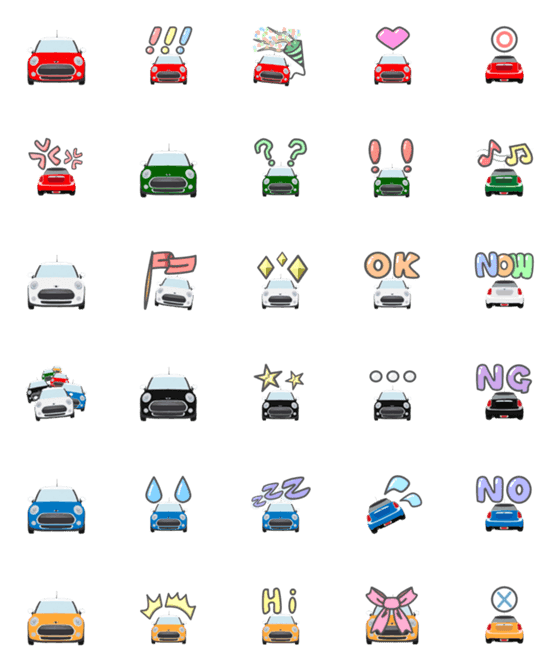 [LINE絵文字]Minisize Car's daily 3 (絵文字)の画像一覧