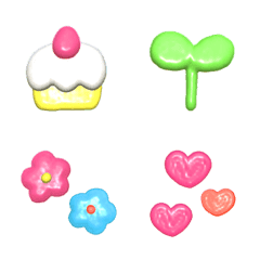 [LINE絵文字] ぷっくり＊カラフルかわいいえもじの画像