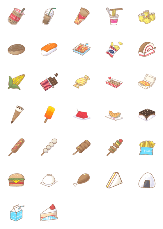 [LINE絵文字]Yummy Street Foodの画像一覧