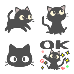 [LINE絵文字] 会話で使おう！黒猫の♡可愛い♡の絵文字の画像