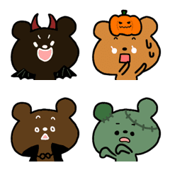 [LINE絵文字] Halloweenくまさん絵文字の画像