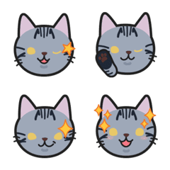 [LINE絵文字] サバトラ コショウ ねこねこ絵文字の画像