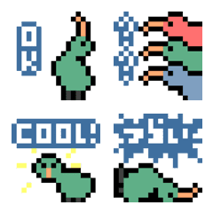 [LINE絵文字] ドット絵 ピクセルキーウィの画像