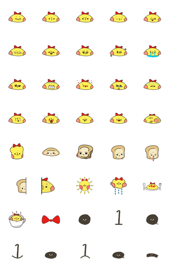 [LINE絵文字]ola ＆ toob-The omurice and toastの画像一覧