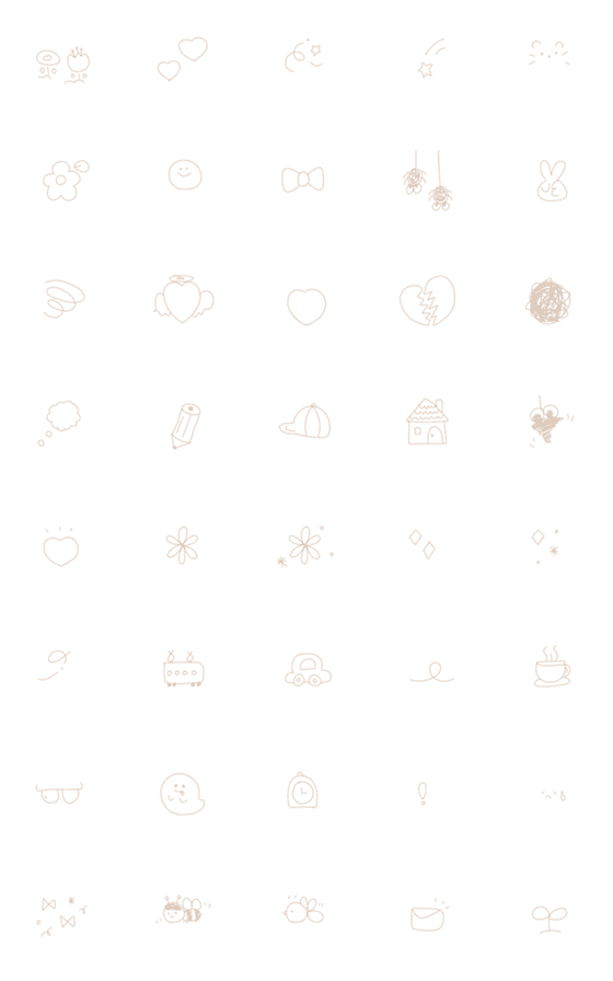[LINE絵文字]シンプルな手描きえもじの画像一覧