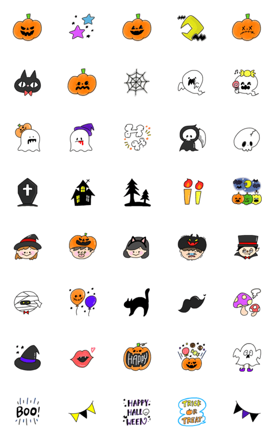 [LINE絵文字]ハロウィンを楽しもう♬の画像一覧