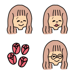 [LINE絵文字] ピンクミルクティー色なわたしの画像