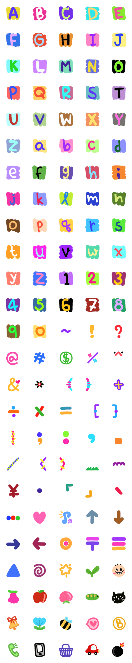 [LINE絵文字]Alphabet adorable colorful funの画像一覧
