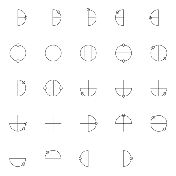 [LINE絵文字]カタカムナ文字の絵文字（01～24）の画像一覧