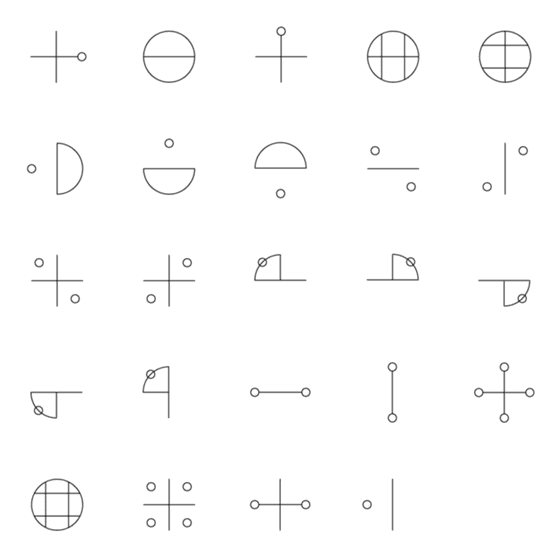 [LINE絵文字]カタカムナ文字の絵文字（25～48）の画像一覧