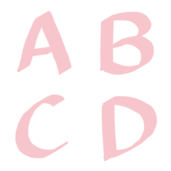 [LINE絵文字] Pink Marker English Word ABC 64の画像