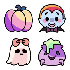 [LINE絵文字] Cute Colorful Halloween emojiの画像