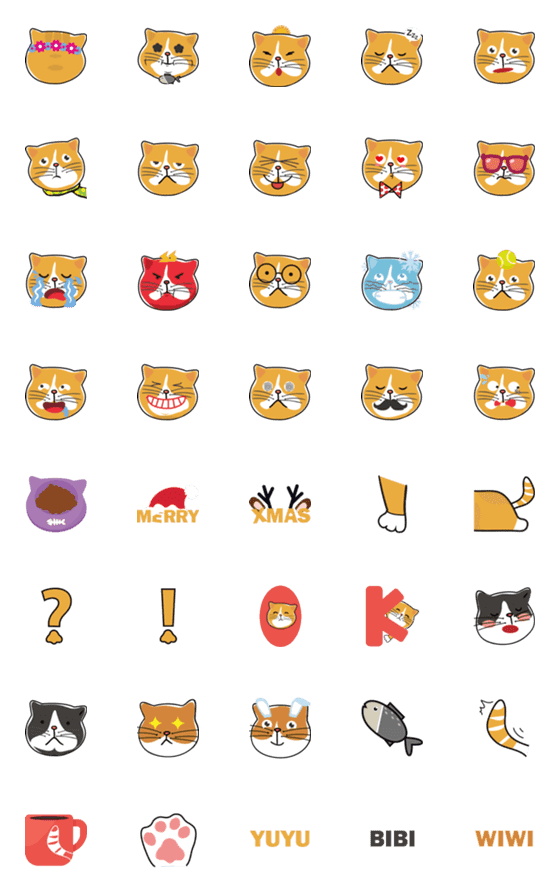 [LINE絵文字]Fat Orange Cat Yumiの画像一覧