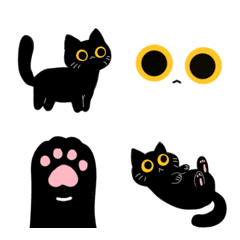 [LINE絵文字] BlackCat Emojiの画像