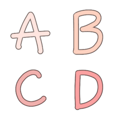 [LINE絵文字] Pink black border English word ABC67の画像