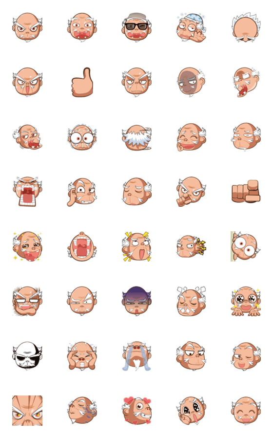 [LINE絵文字]Bad face grandpa(Emoticon)の画像一覧