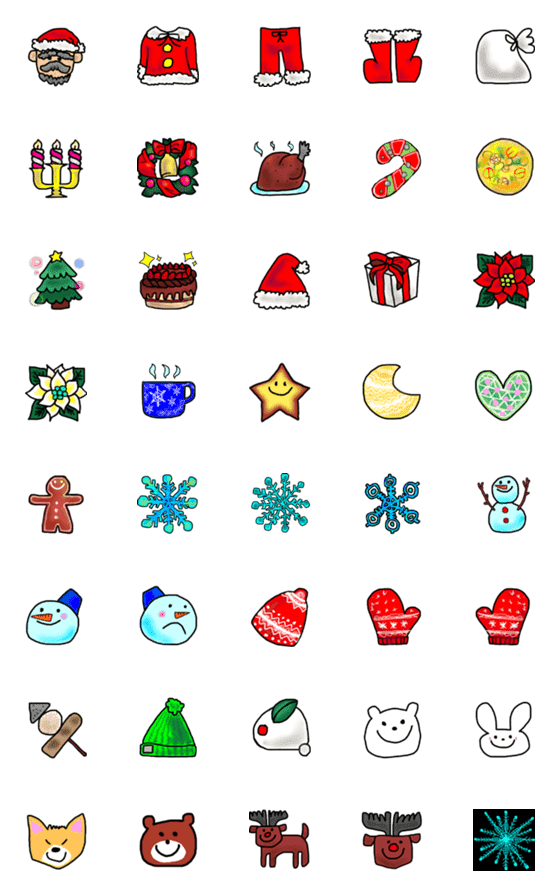 [LINE絵文字]冬の絵文字だよ（のーまる）の画像一覧