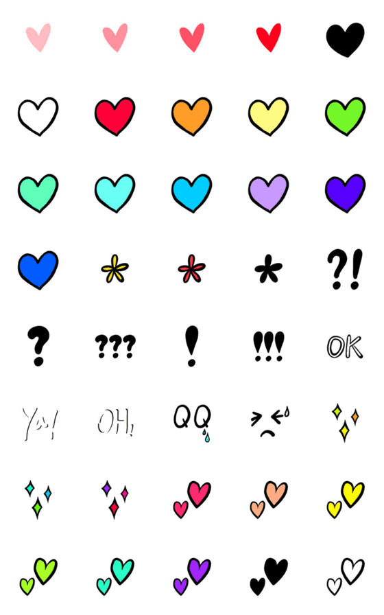 [LINE絵文字]Colorful Love and Starの画像一覧