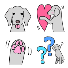 [LINE絵文字] 犬種別毎日使えるワイマラナー絵文字の画像