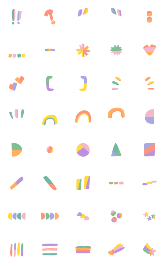 [LINE絵文字]Wonderful Colors and Shapesの画像一覧