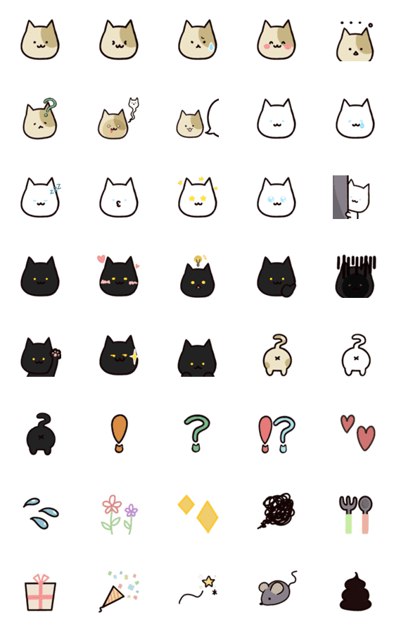 [LINE絵文字]ゆるねこーずの画像一覧