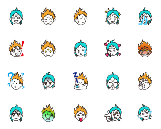 [LINE絵文字]Flame Twins Emoji1の画像一覧