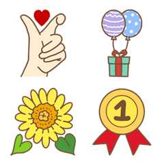 [LINE絵文字] cute and gesture emoji useful iconの画像