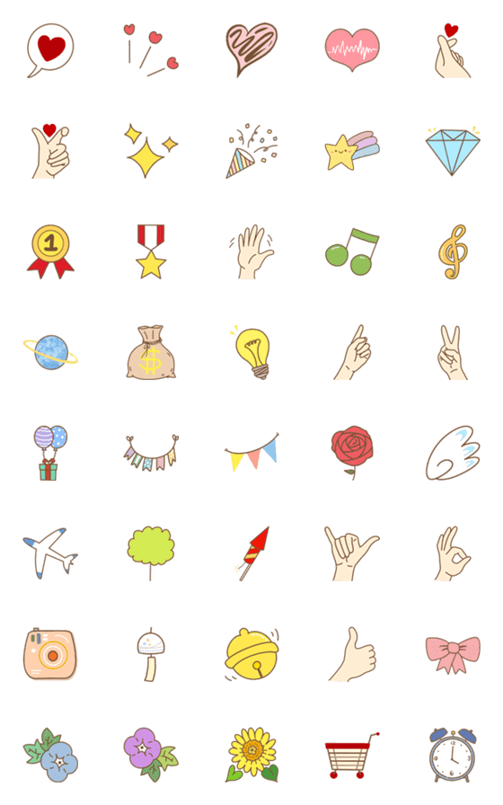 [LINE絵文字]cute and gesture emoji useful iconの画像一覧