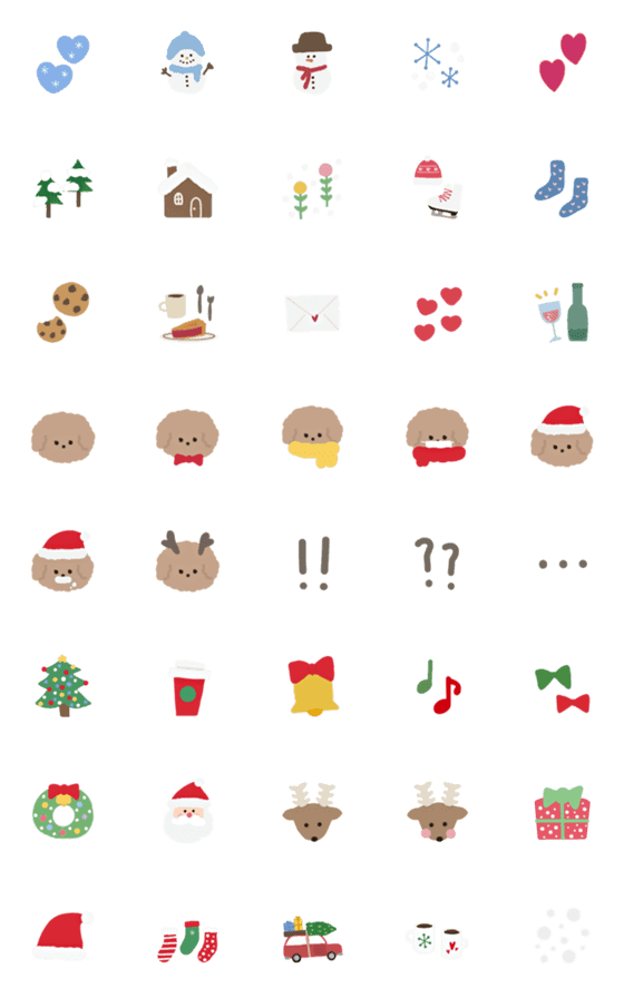 [LINE絵文字]冬とクリスマスの絵文字の画像一覧