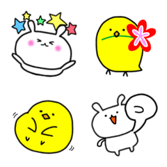 [LINE絵文字] ぷにぷにうさぎ 続・なかよしver.の画像