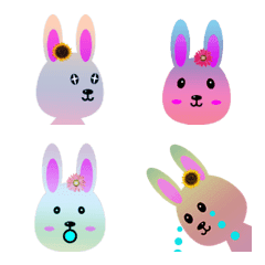 [LINE絵文字] cute and beautiful rabbits Sの画像