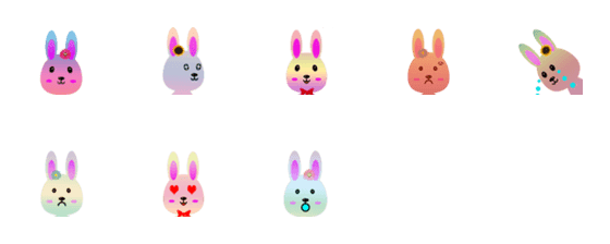 [LINE絵文字]cute and beautiful rabbits Sの画像一覧