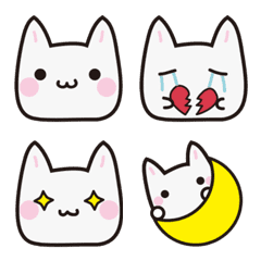 [LINE絵文字] White cat (daily)の画像