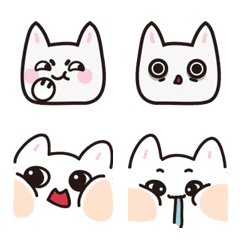 [LINE絵文字] White cat2(daily)の画像