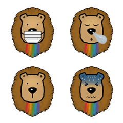 [LINE絵文字] Rainbow Baby Lionの画像