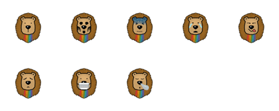 [LINE絵文字]Rainbow Baby Lionの画像一覧