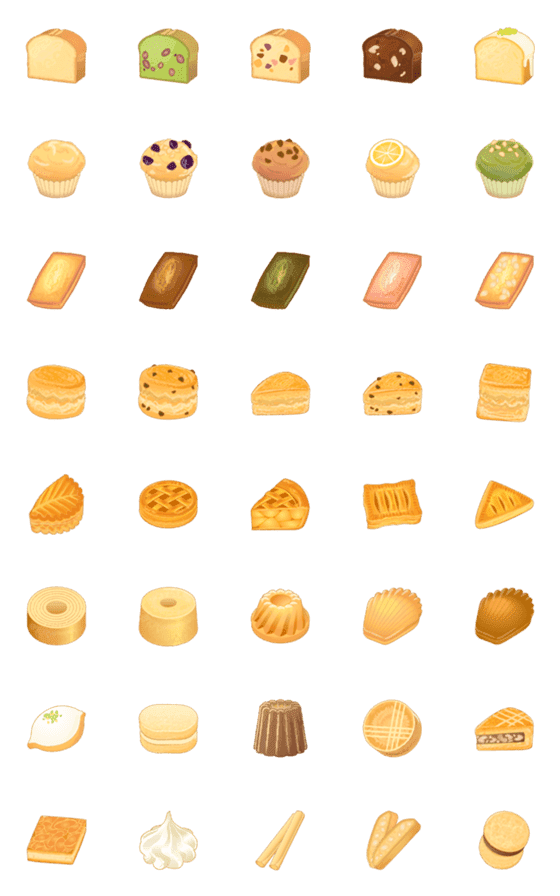 [LINE絵文字]焼き菓子の絵文字の画像一覧