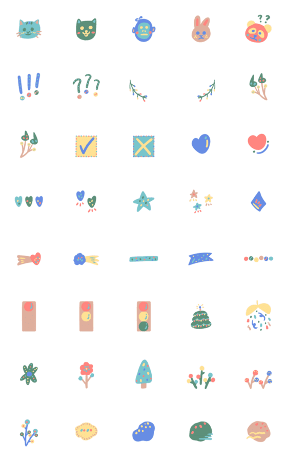 [LINE絵文字]Playful Colors of Shapes and Dotsの画像一覧